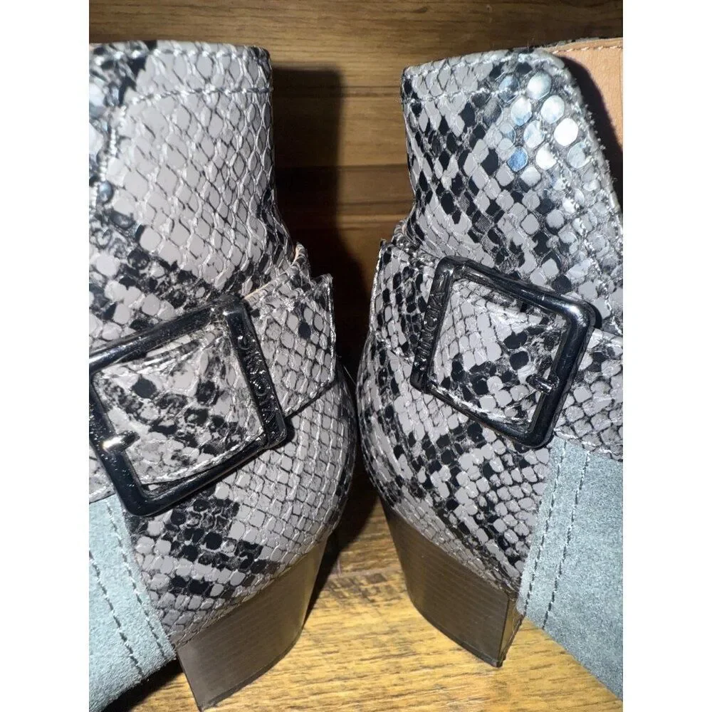 Vionic Naomi Snake Embossed Booties Boots Shoes‎ Size 7.5